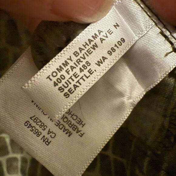 Tommy Bahama Two Palms Crocotiles Linen Jacket Green with Raw Edge size small - Picture 7 of 10